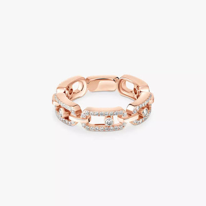 [Noble Aura jewelry]Move Link Pave_-Set Diamond Ring in Gold
