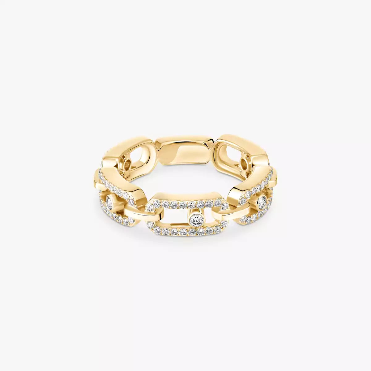 [Noble Aura jewelry]Move Link Pave_-Set Diamond Ring in Gold