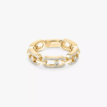 [Noble Aura jewelry]Move Link Pave_-Set Diamond Ring in Gold