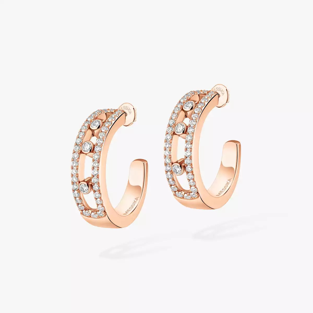 [Noble Aura jewelry]Diamond Pave_ Hoop Earrings Move
