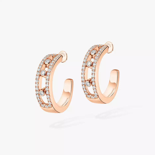 [Noble Aura jewelry]Diamond Pave_ Hoop Earrings Move