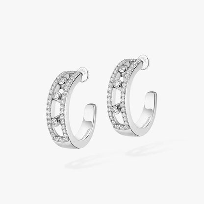 [Noble Aura jewelry]Diamond Pave_ Hoop Earrings Move