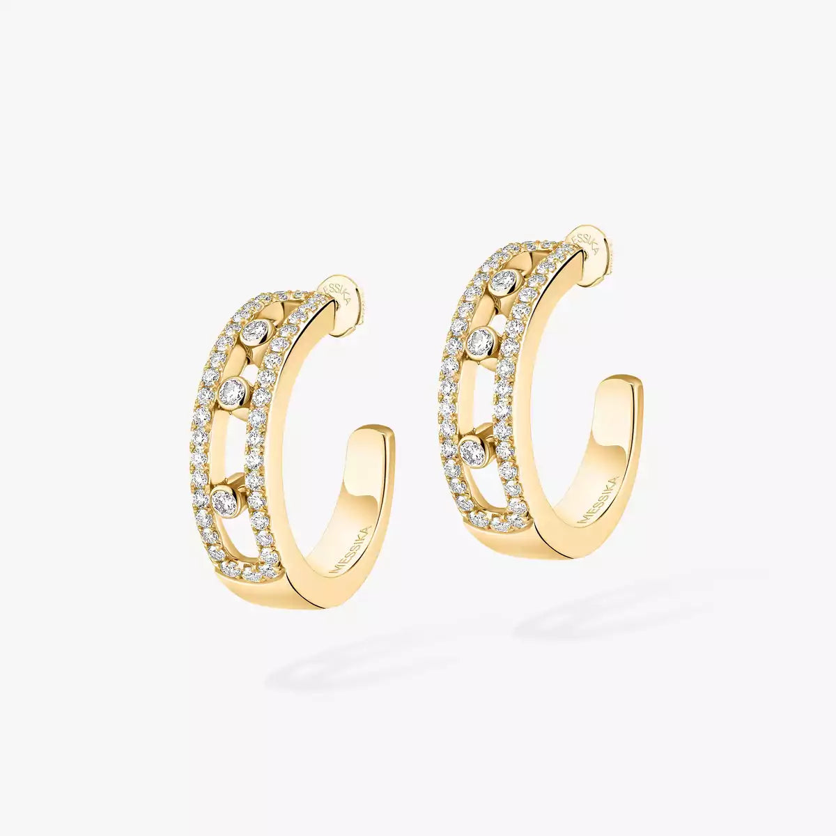 [Noble Aura jewelry]Diamond Pave_ Hoop Earrings Move