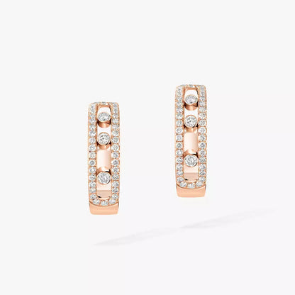 [Noble Aura jewelry]Diamond Pave_ Hoop Earrings Move