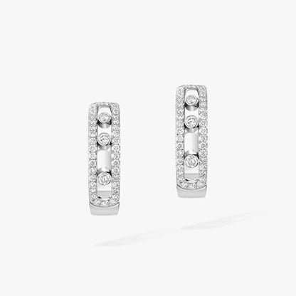 [Noble Aura jewelry]Diamond Pave_ Hoop Earrings Move