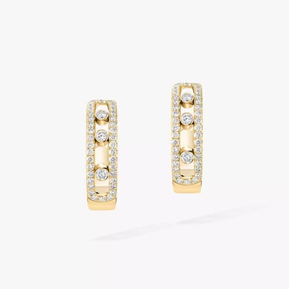 [Noble Aura jewelry]Diamond Pave_ Hoop Earrings Move