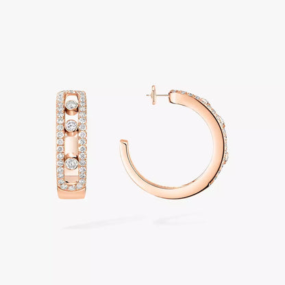 [Noble Aura jewelry]Diamond Pave_ Hoop Earrings Move