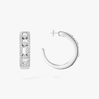 [Noble Aura jewelry]Diamond Pave_ Hoop Earrings Move
