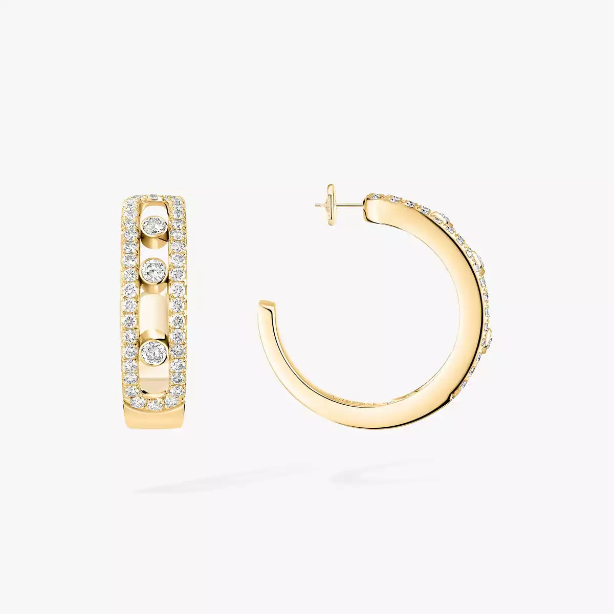[Noble Aura jewelry]Diamond Pave_ Hoop Earrings Move