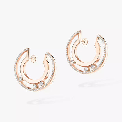 [Noble Aura jewelry]Move Romane Small Diamond Hoop Earrings