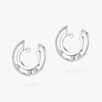[Noble Aura jewelry]Move Romane Small Diamond Hoop Earrings