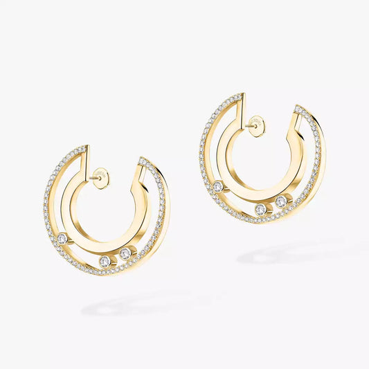 [Noble Aura jewelry]Move Romane Small Diamond Hoop Earrings