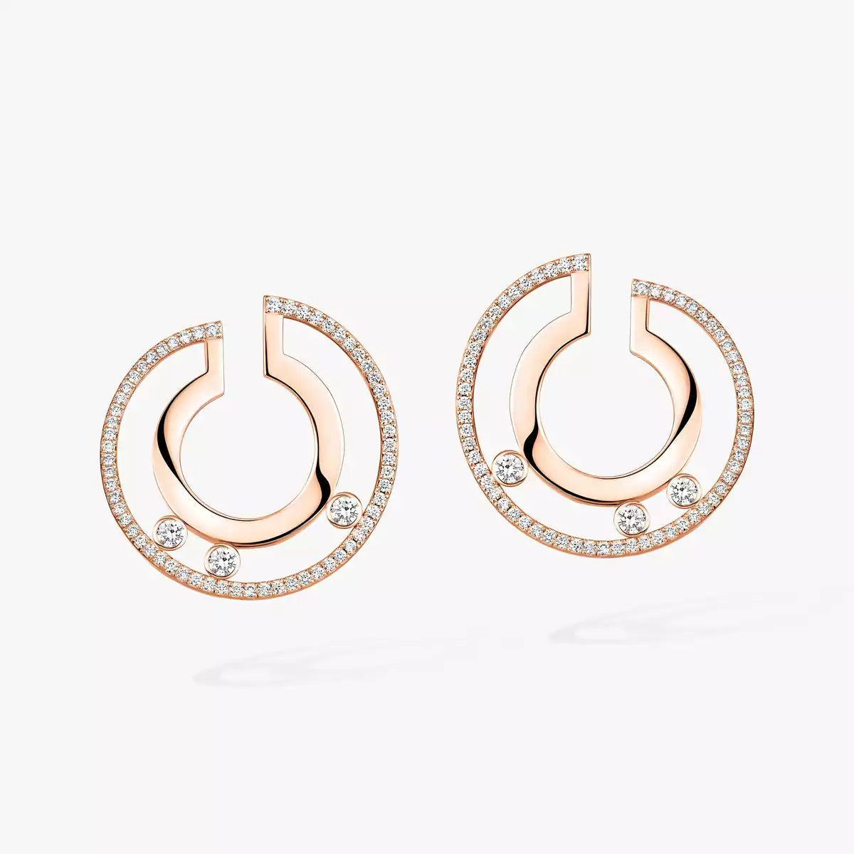 [Noble Aura jewelry]Move Romane Small Diamond Hoop Earrings