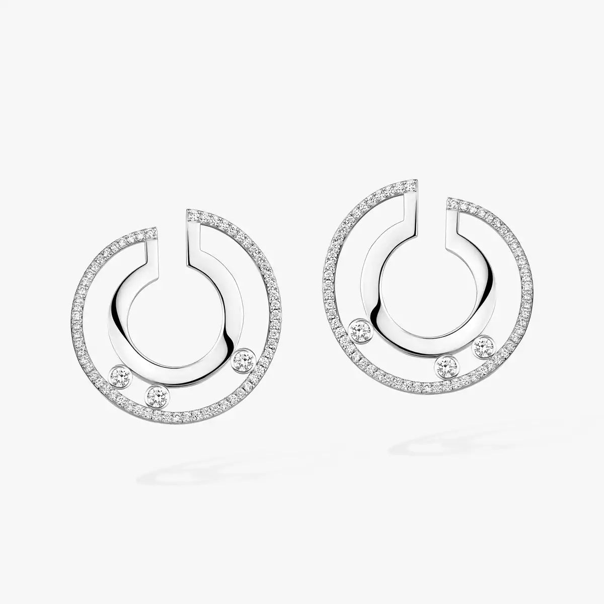 [Noble Aura jewelry]Move Romane Small Diamond Hoop Earrings