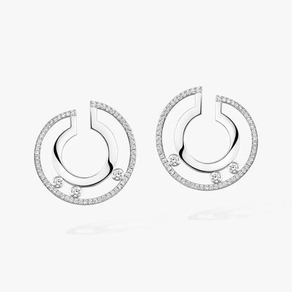 [Noble Aura jewelry]Move Romane Small Diamond Hoop Earrings