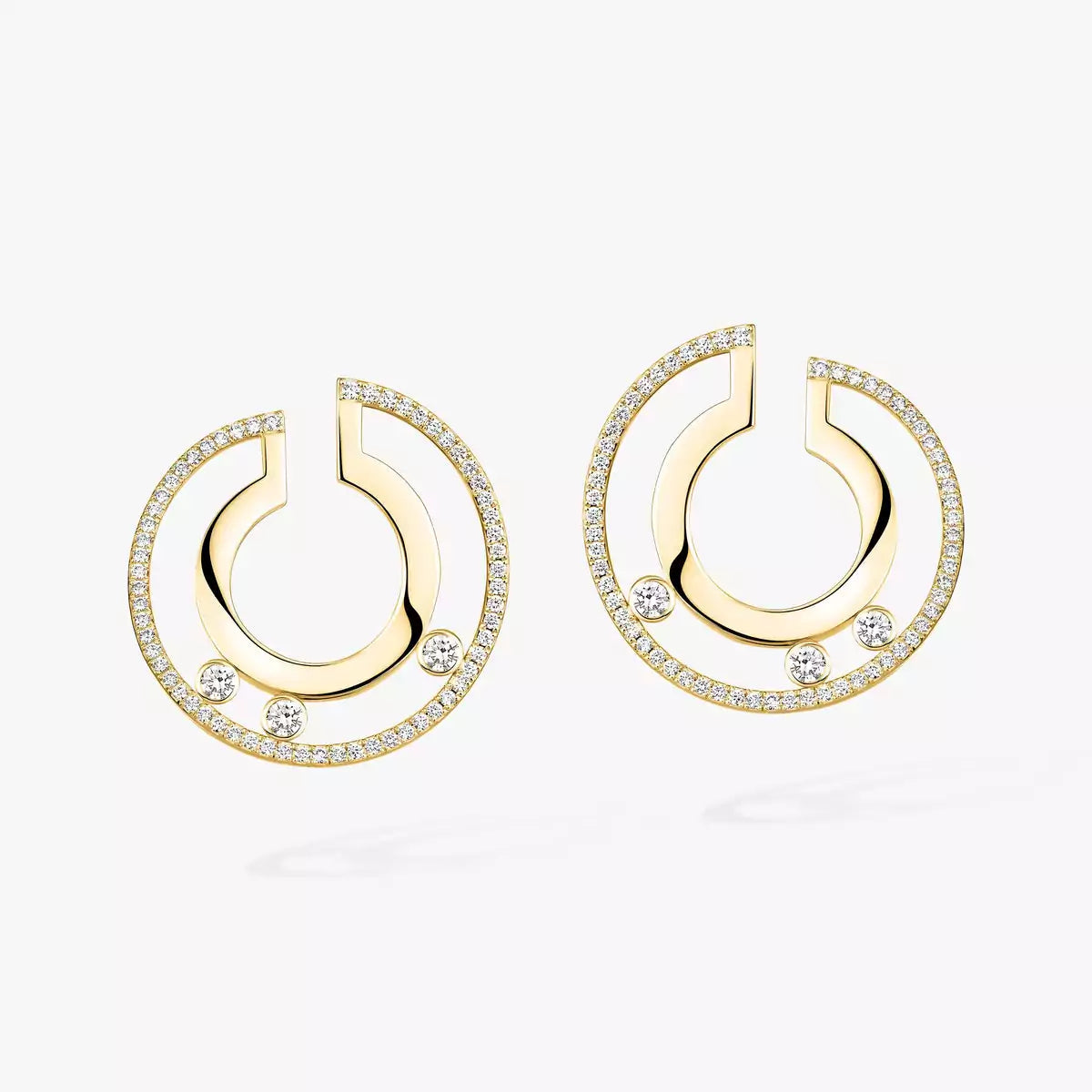 [Noble Aura jewelry]Move Romane Small Diamond Hoop Earrings