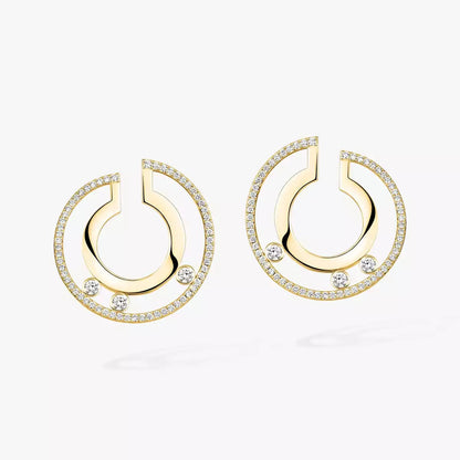 [Noble Aura jewelry]Move Romane Small Diamond Hoop Earrings