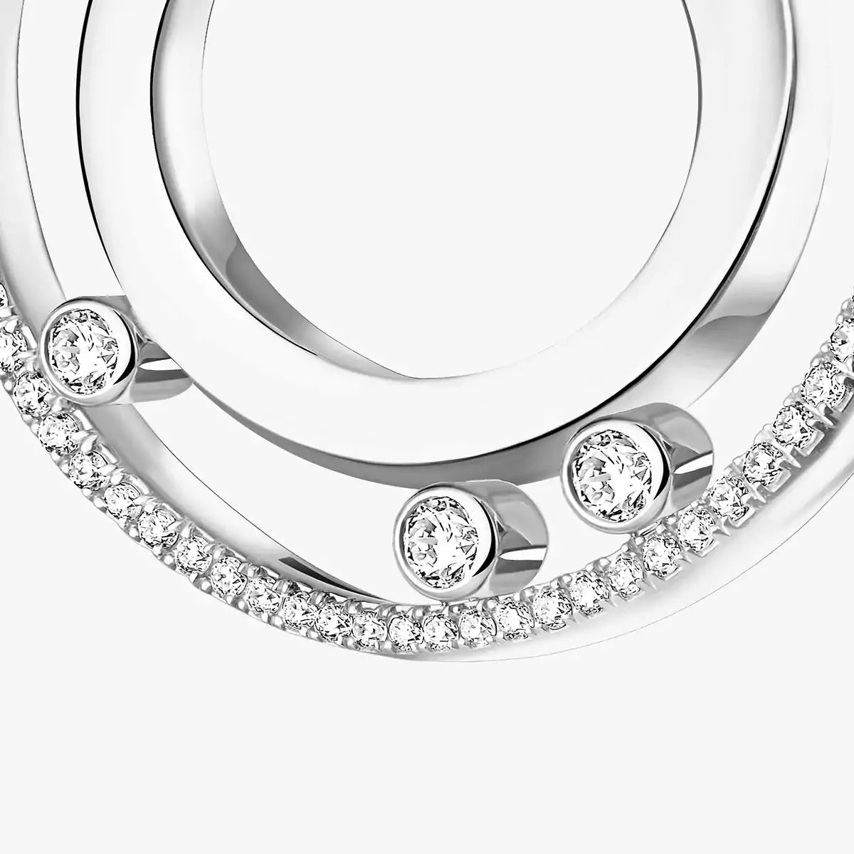[Noble Aura jewelry]Move Romane Small Diamond Hoop Earrings