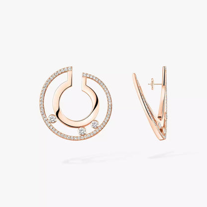 [Noble Aura jewelry]Move Romane Small Diamond Hoop Earrings