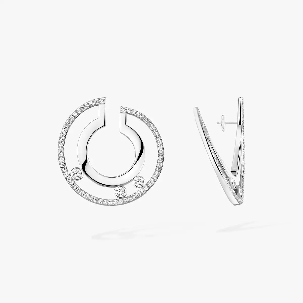 [Noble Aura jewelry]Move Romane Small Diamond Hoop Earrings
