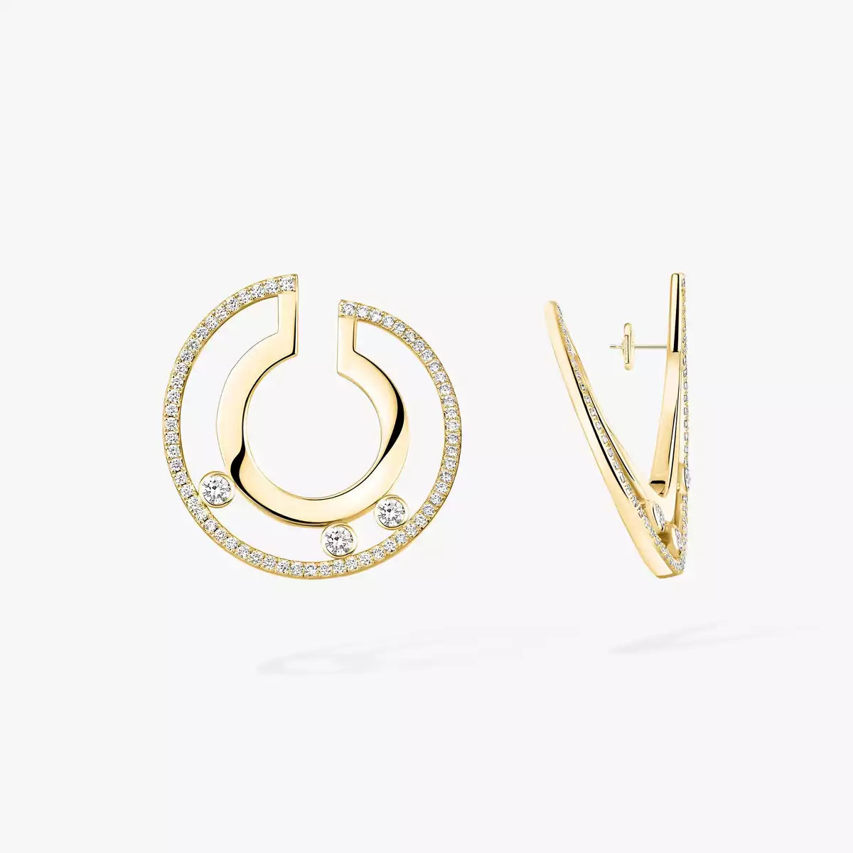 [Noble Aura jewelry]Move Romane Small Diamond Hoop Earrings