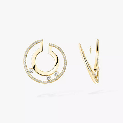 [Noble Aura jewelry]Move Romane Small Diamond Hoop Earrings