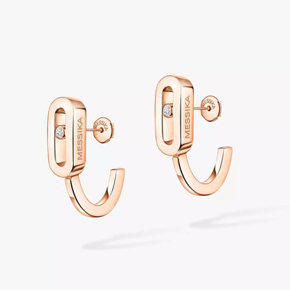 [Noble Aura jewelry]Diamond Mini Hoop Earrings Move Classique