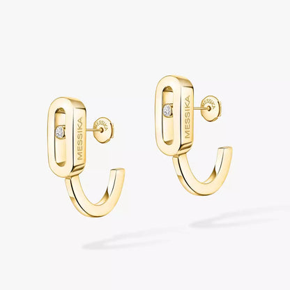 [Noble Aura jewelry]Diamond Mini Hoop Earrings Move Classique