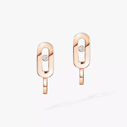[Noble Aura jewelry]Diamond Mini Hoop Earrings Move Classique