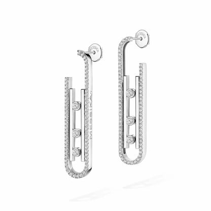[Noble Aura jewelry]Diamond Pendant Earrings Move 10Th