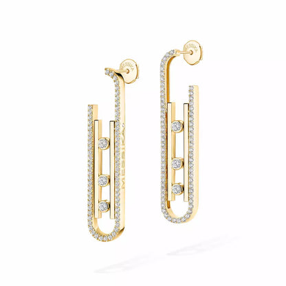 [Noble Aura jewelry]Diamond Pendant Earrings Move 10Th