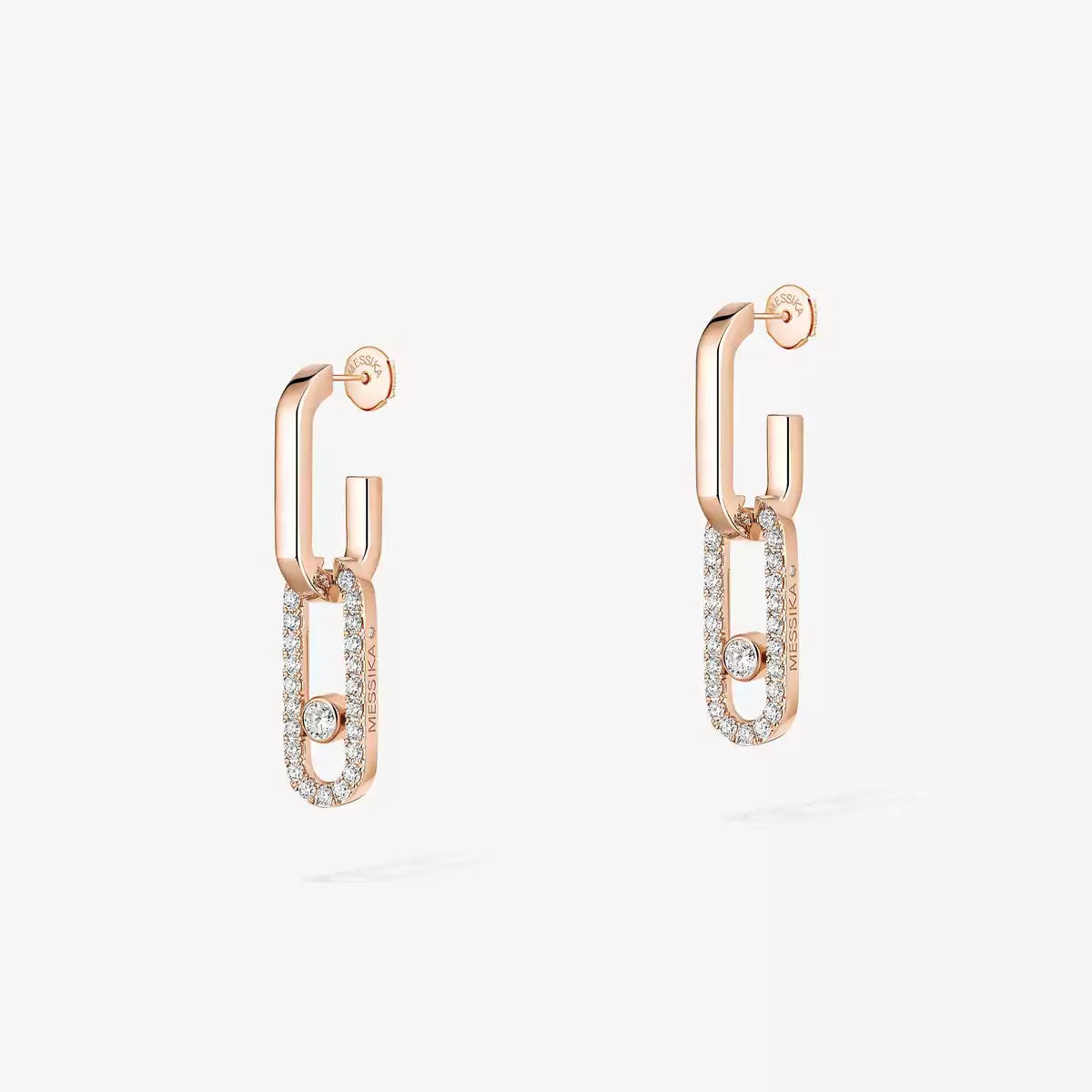 [Noble Aura jewelry]Move Link Diamond Earrings