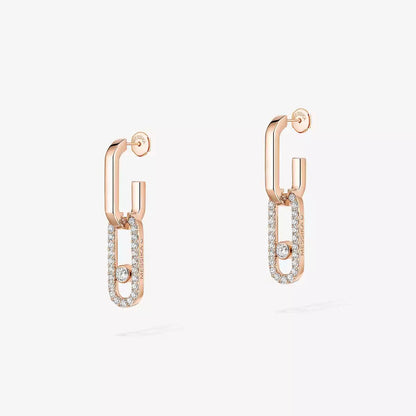 [Noble Aura jewelry]Move Link Diamond Earrings