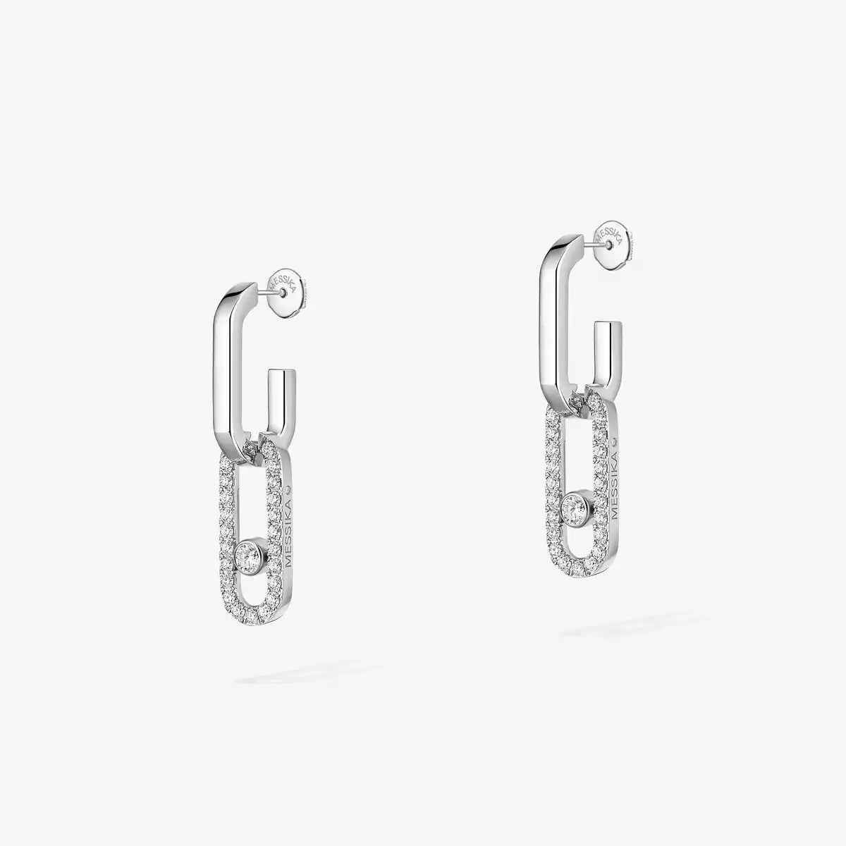 [Noble Aura jewelry]Move Link Diamond Earrings