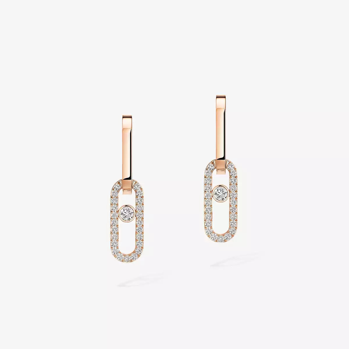 [Noble Aura jewelry]Move Link Diamond Earrings