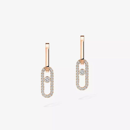 [Noble Aura jewelry]Move Link Diamond Earrings
