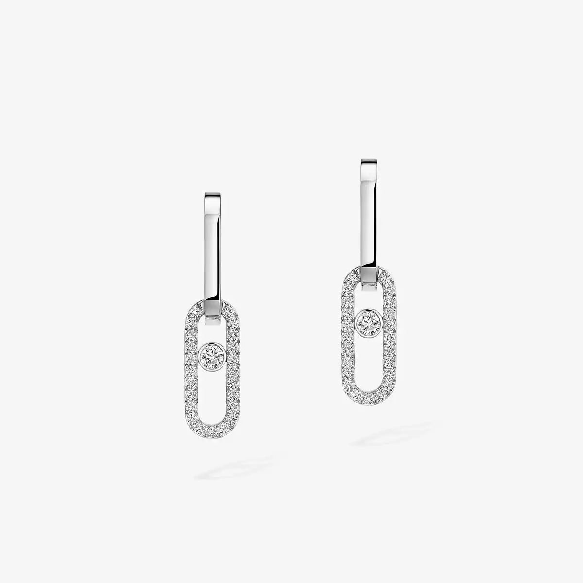 [Noble Aura jewelry]Move Link Diamond Earrings