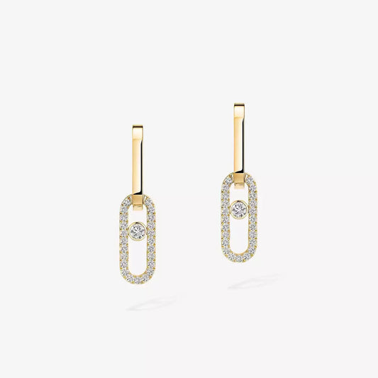 [Noble Aura jewelry]Move Link Diamond Earrings