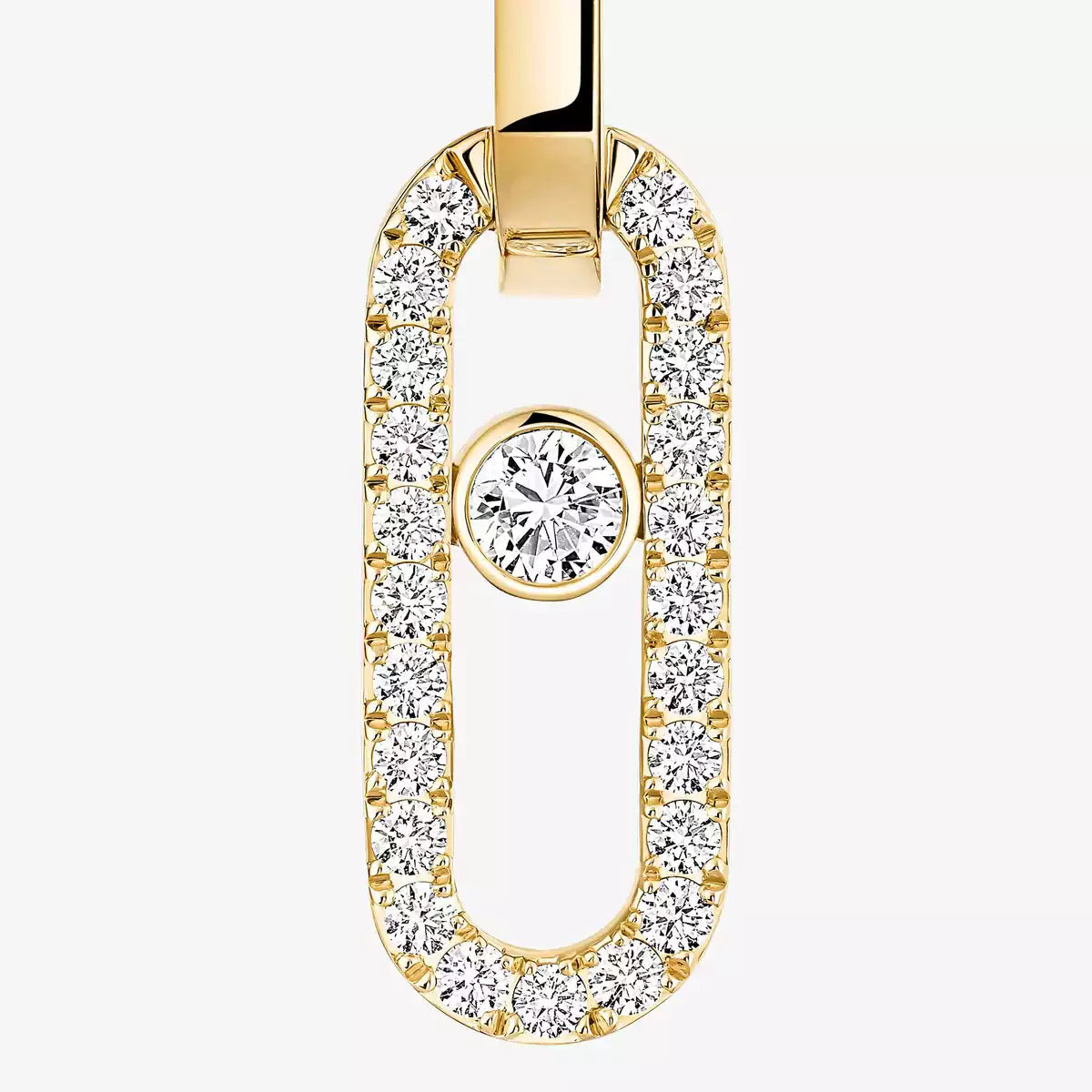 [Noble Aura jewelry]Move Link Diamond Earrings