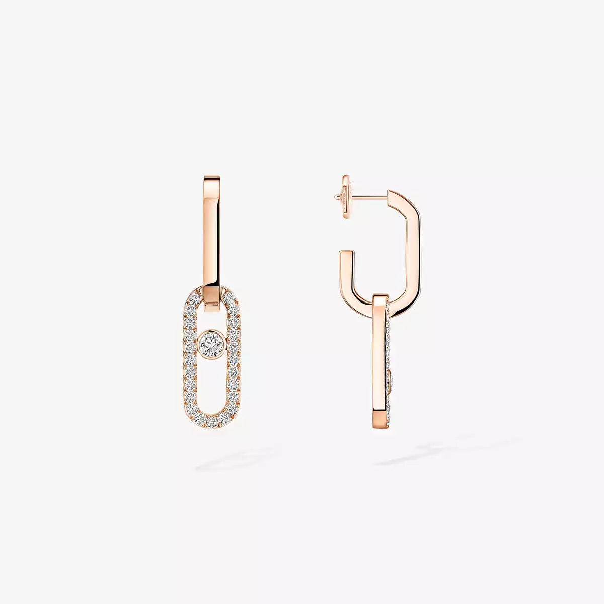 [Noble Aura jewelry]Move Link Diamond Earrings