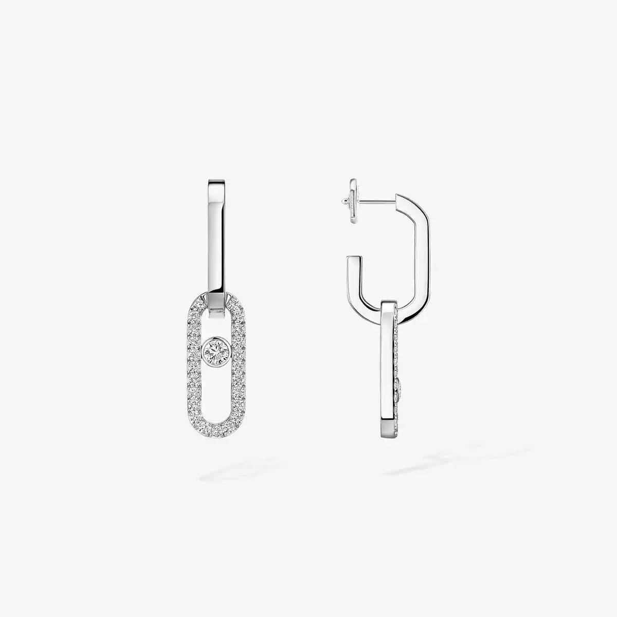 [Noble Aura jewelry]Move Link Diamond Earrings