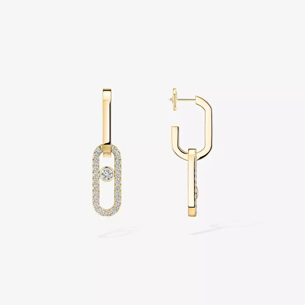 [Noble Aura jewelry]Move Link Diamond Earrings