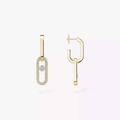 [Noble Aura jewelry]Move Link Diamond Earrings