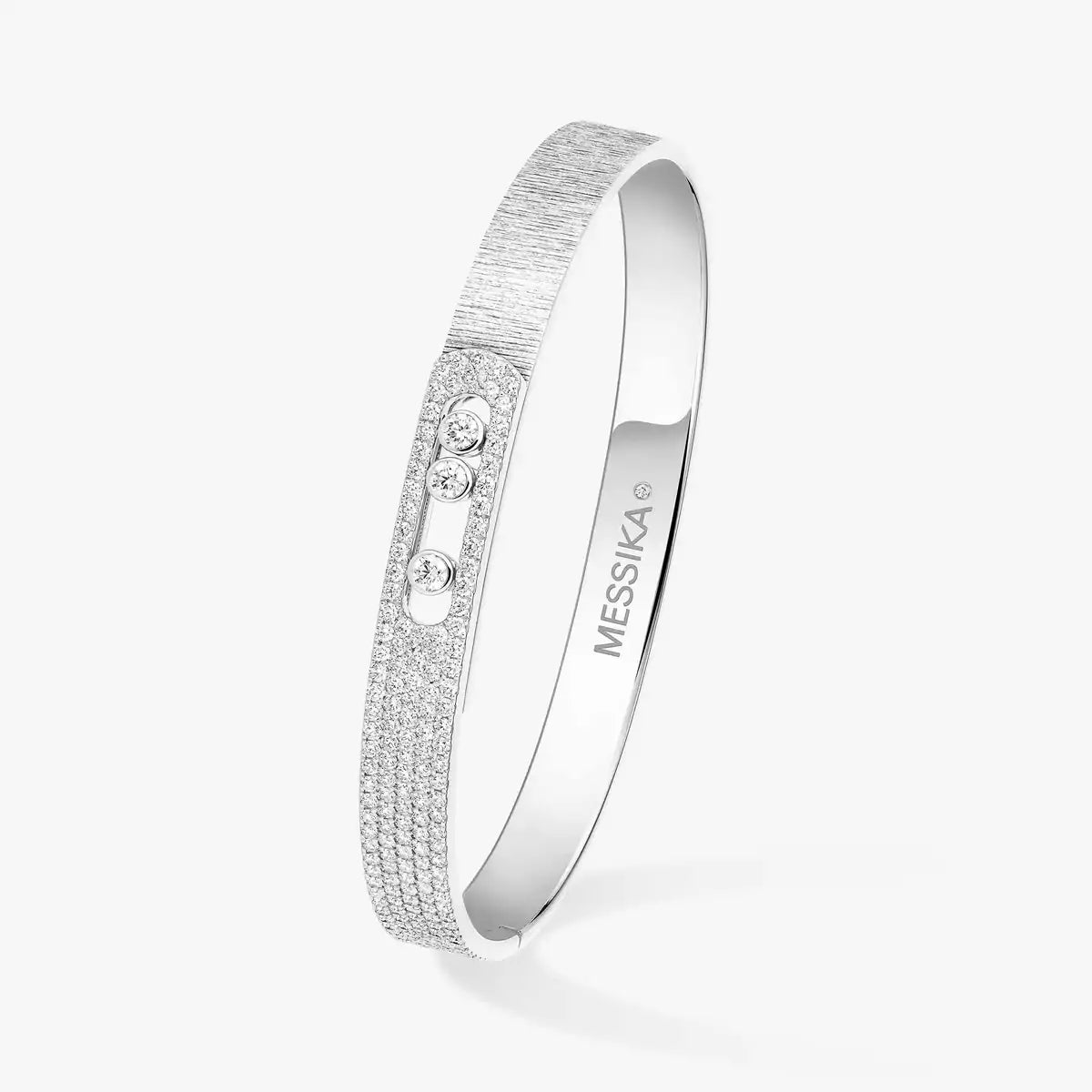 [Noble Aura jewelry]Move Noa Ciselé half pavé bangle