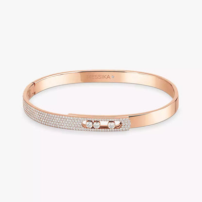 [Noble Aura jewelry]Move Noa Rose Gold Pavé Diamond Bangle Bracelet