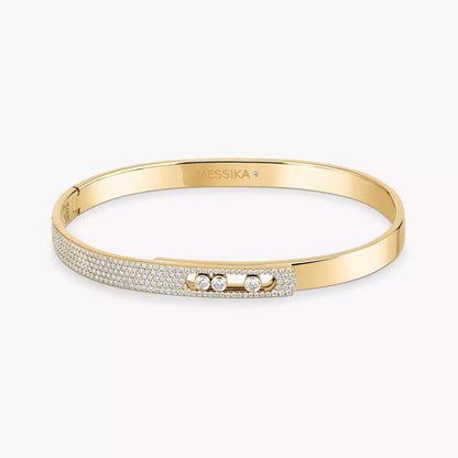 [Noble Aura jewelry]Move Noa Rose Gold Pavé Diamond Bangle Bracelet