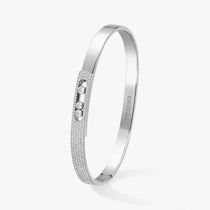 [Noble Aura jewelry]Move Noa Rose Gold Pavé Diamond Bangle Bracelet