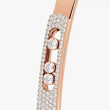 [Noble Aura jewelry]Move Noa Rose Gold Pavé Diamond Bangle Bracelet