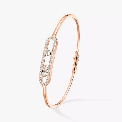 [Noble Aura jewelry]Move Pavé Diamond Bangle Bracelet M