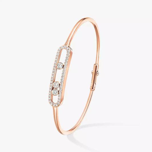 [Noble Aura jewelry]Move Pavé Diamond Bangle Bracelet M